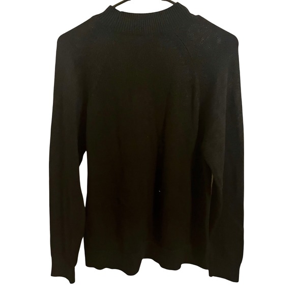 NWT Quince Black Organic Cotton Mock Neck Sweater Size S - Picture 5 of 8